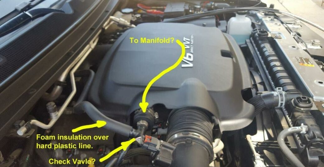2018 Colorado Vacuum Line with Engine Cover in Place