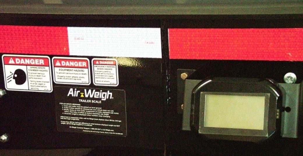 Air-Weigh scale system of a side dump trailer